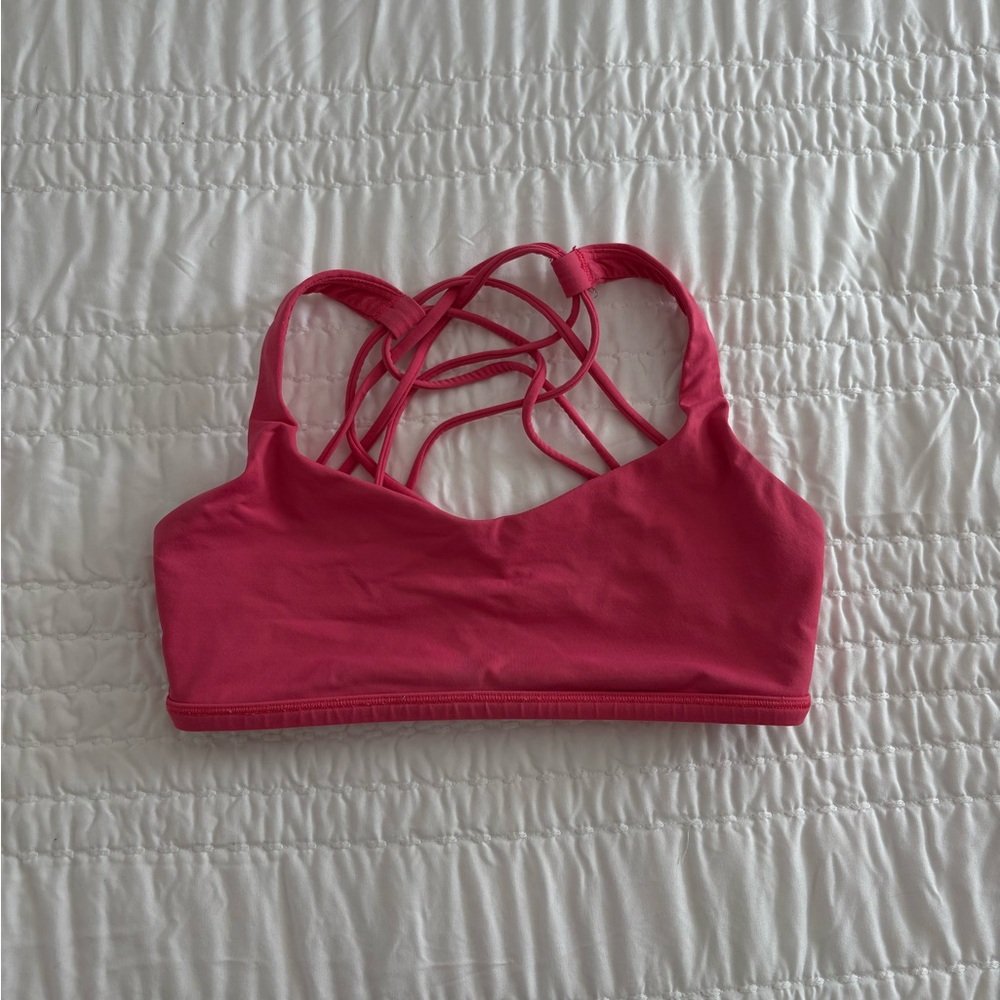 Pink lululemon free to be wild sports bra